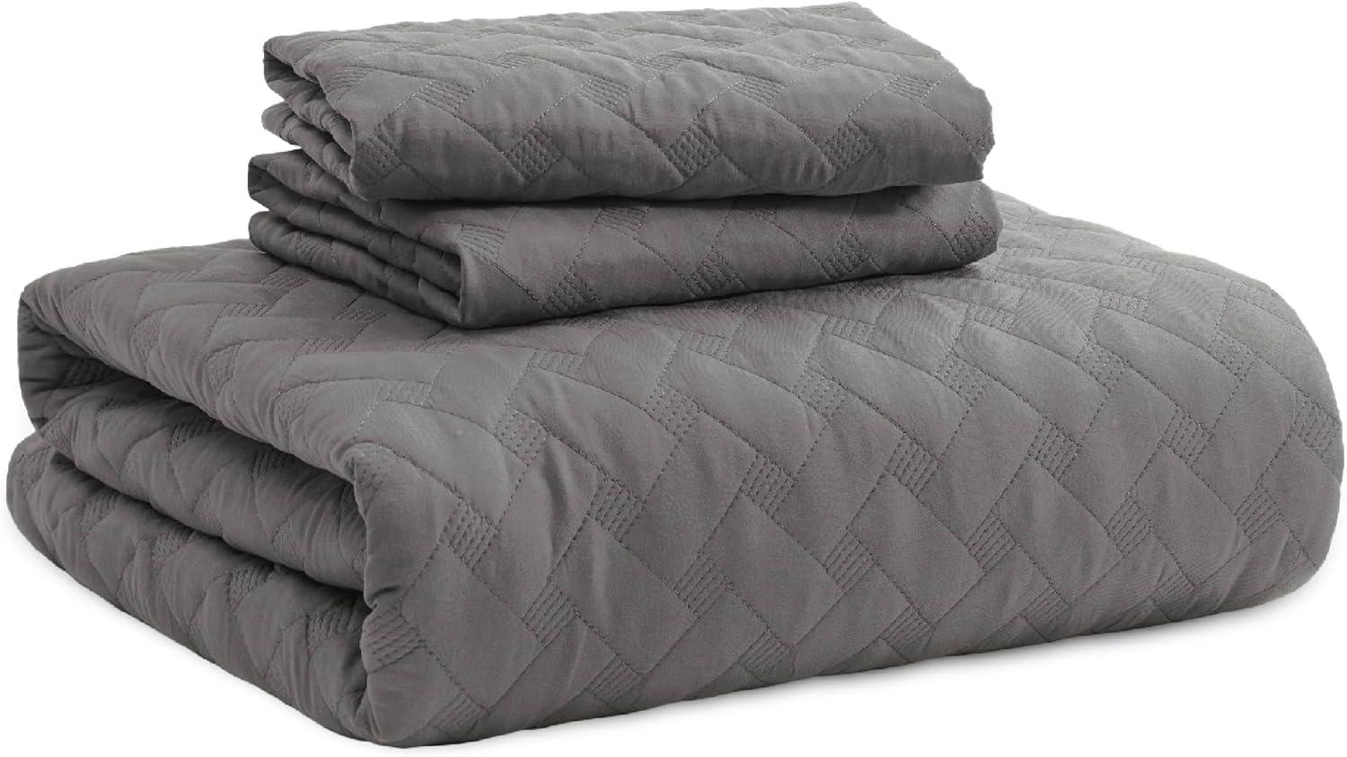 Lightweight Spring Quilt Set Oversized King Size White Bedding Set for All Seasons - Bedsure