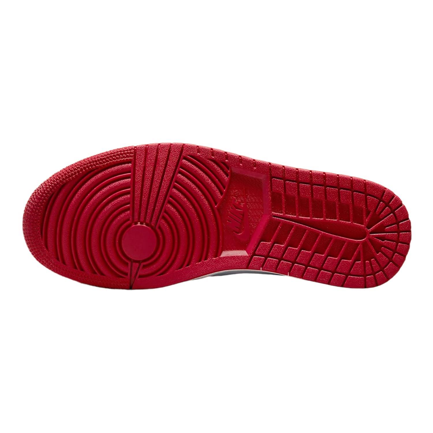 Women's White and Red Genuine Leather Casual Sneakers