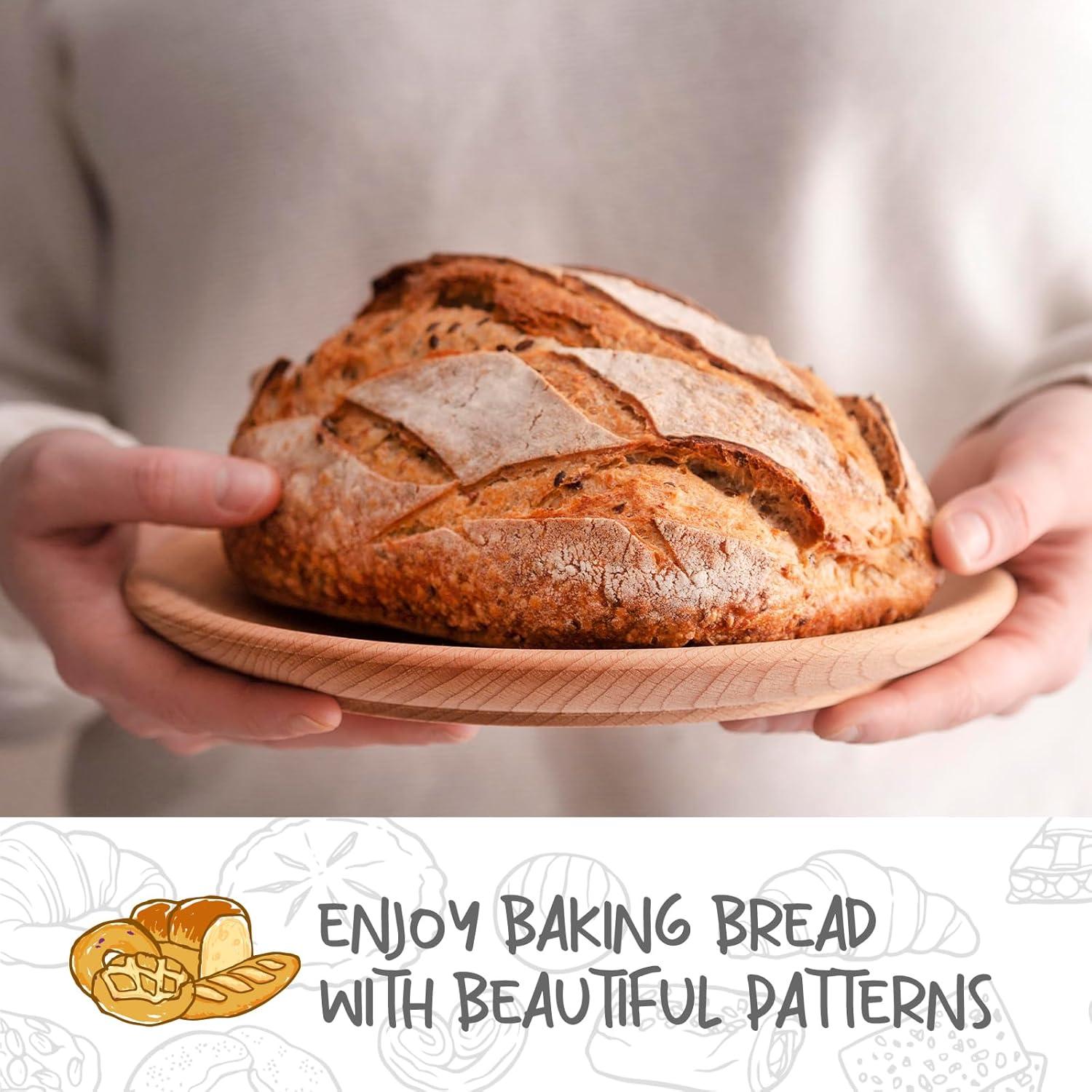 Set of 2 Round Rattan Bread Proofing Baskets with Liners