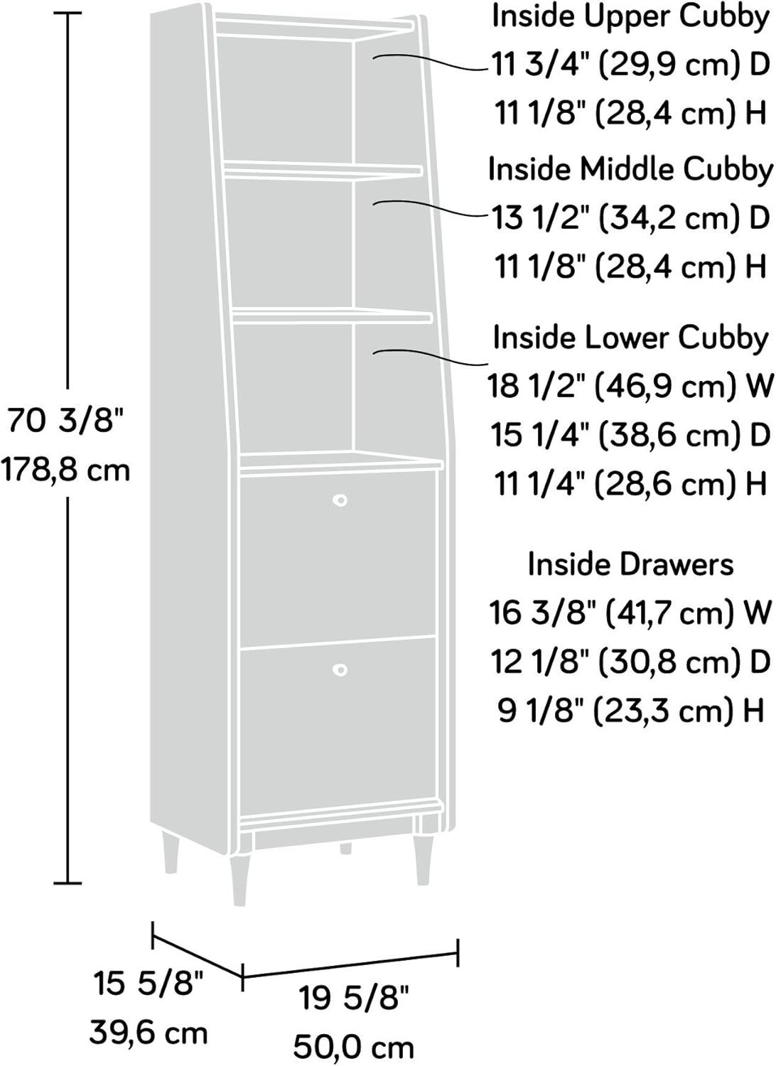 70" Harvey Park Narrow Bookshelf Walnut - Sauder