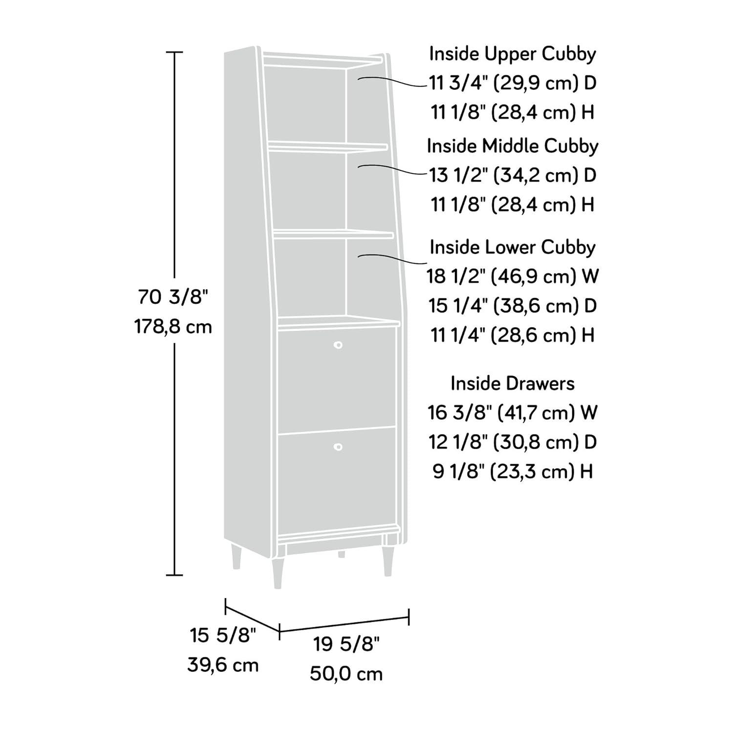 70" Harvey Park Narrow Bookshelf Walnut - Sauder
