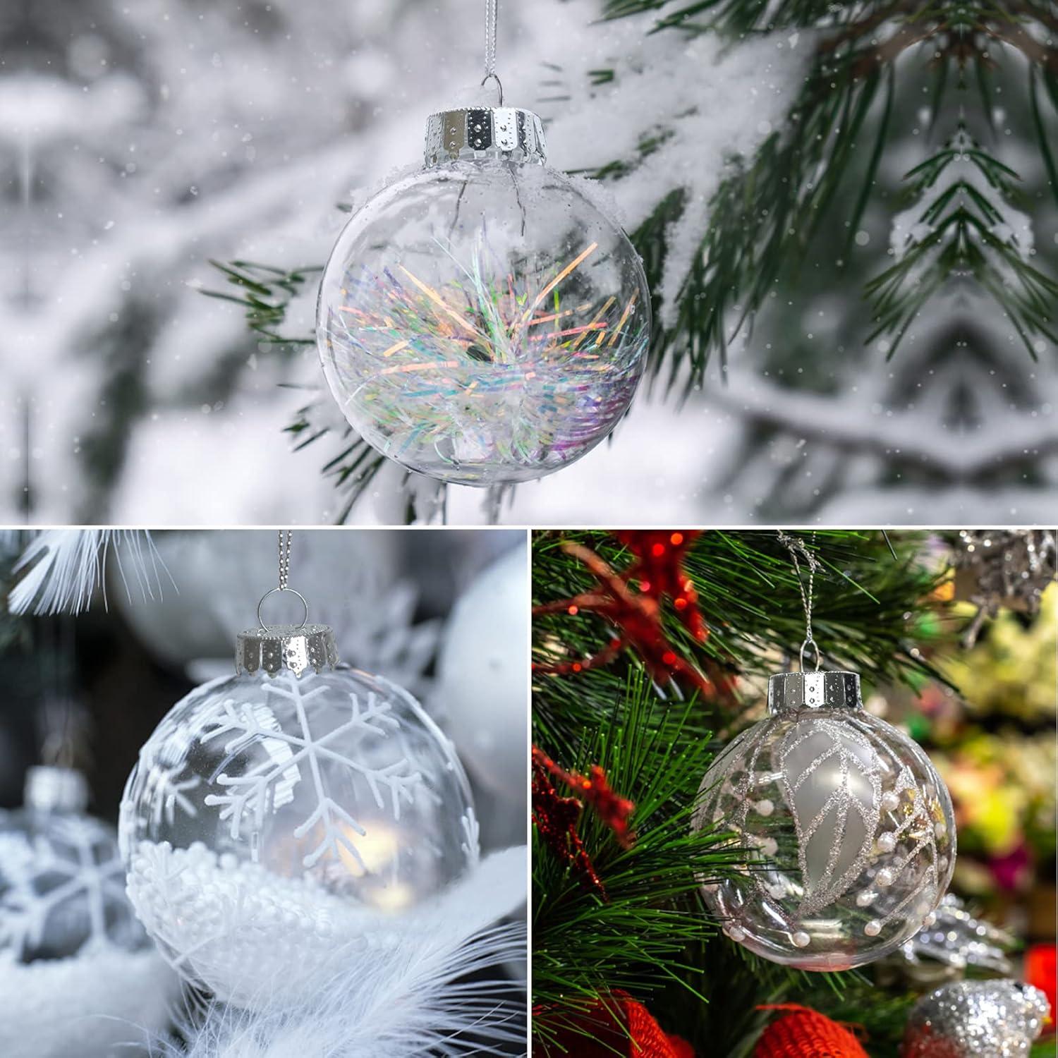 Dytern Christmas,12pcs Transparent Christmas Ball Empty DIY Balls Christmas Tree Baubles