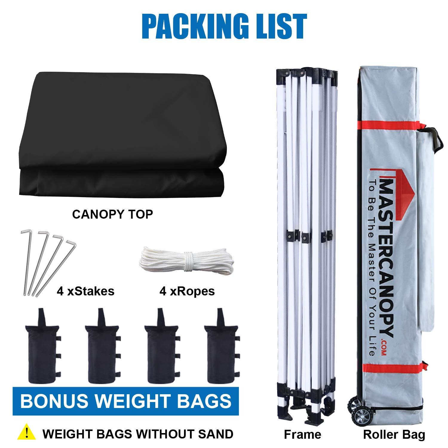 MASTERCANOPY Pop Up Canopy Tent Commercial Grade 10x10 Instant Shelter (Black)