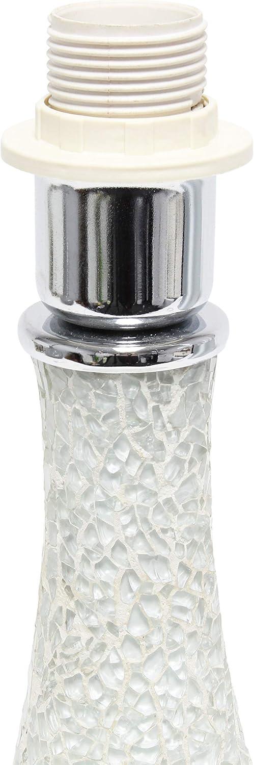 Mosaic Tiled Glass Genie Table Lamp with Fabric Shade White - Simple Designs