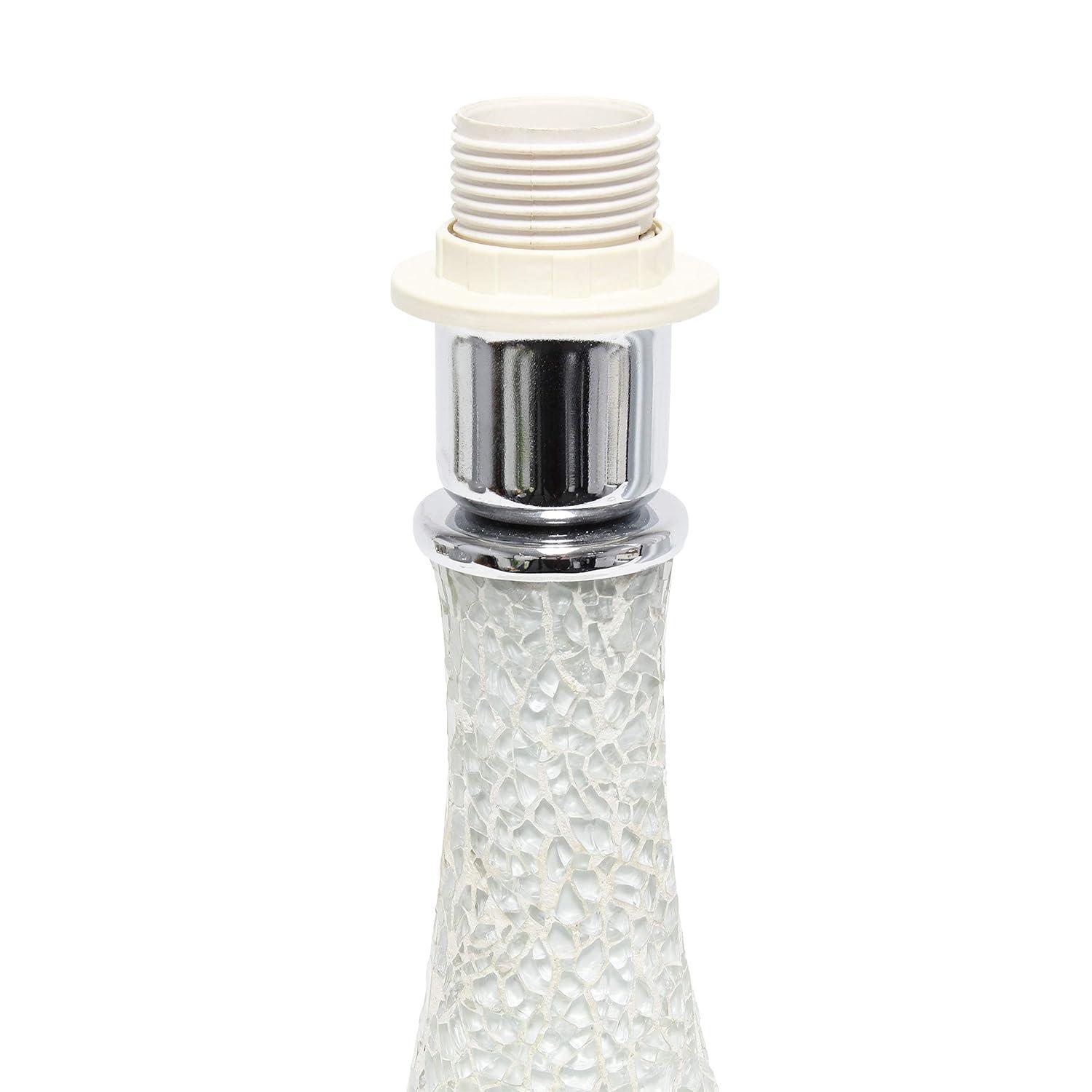 Mosaic Tiled Glass Genie Table Lamp with Fabric Shade White - Simple Designs