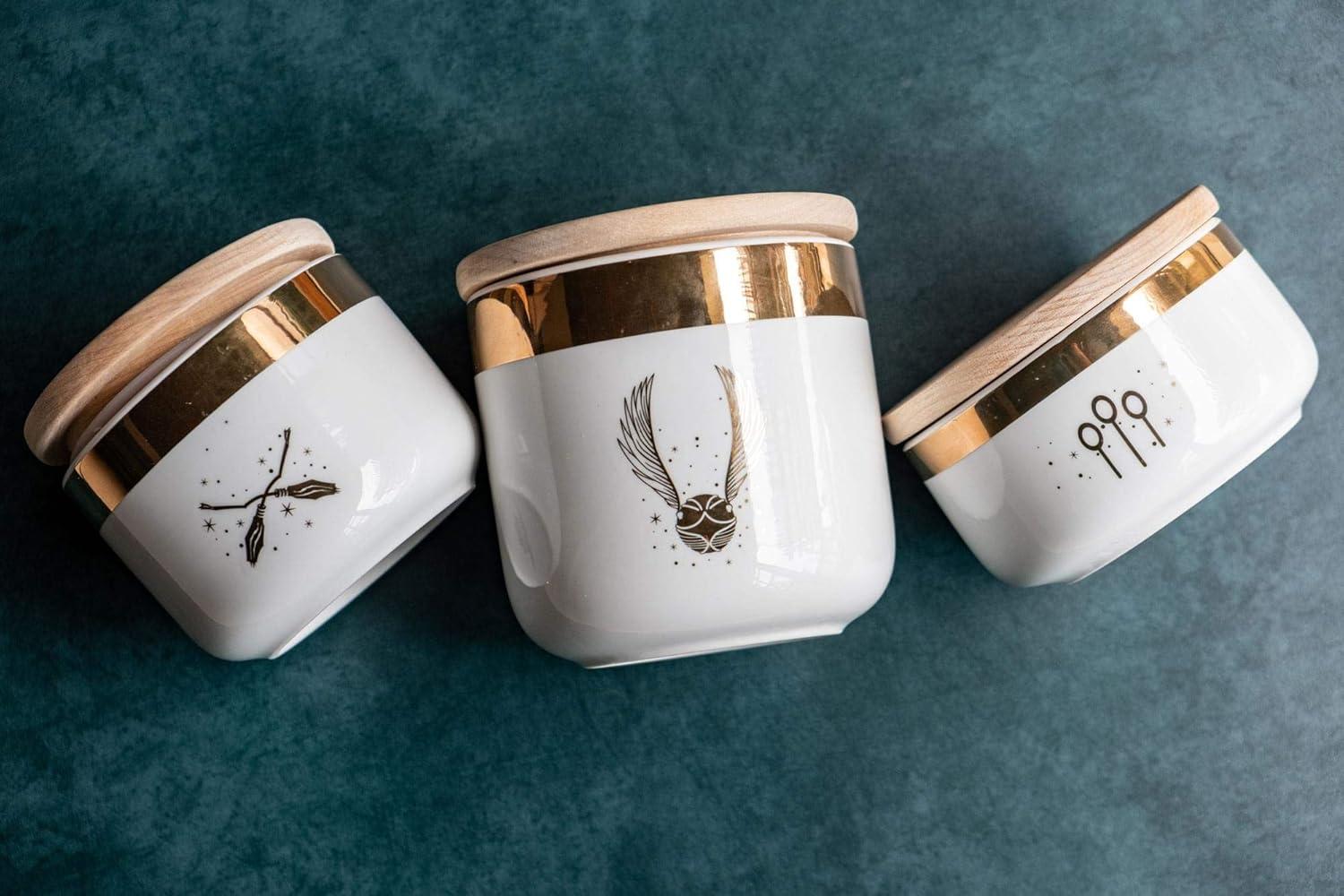 Ukonic Harry Potter Quidditch Ceramic Storage Jar Containers | Set of 3