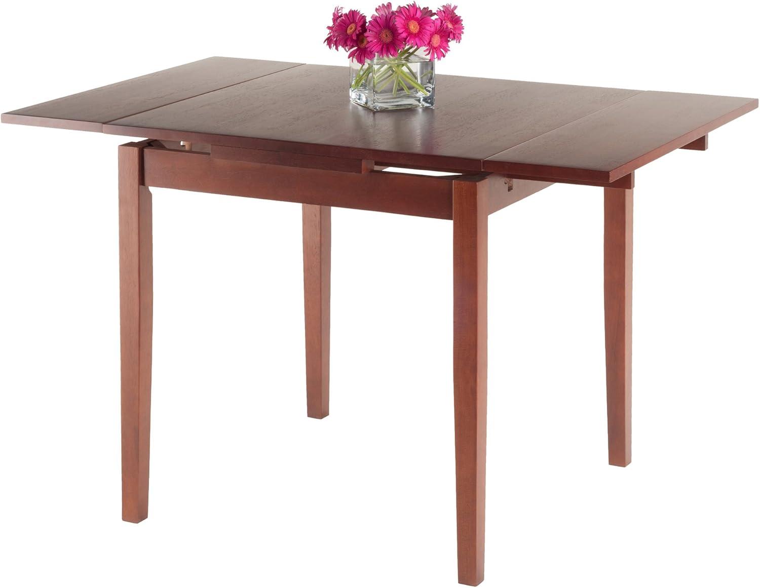 Pulman Extendable Dining Table Wood/Walnut - Winsome: Solid Beechwood, Mid-Century Modern, Seats 4