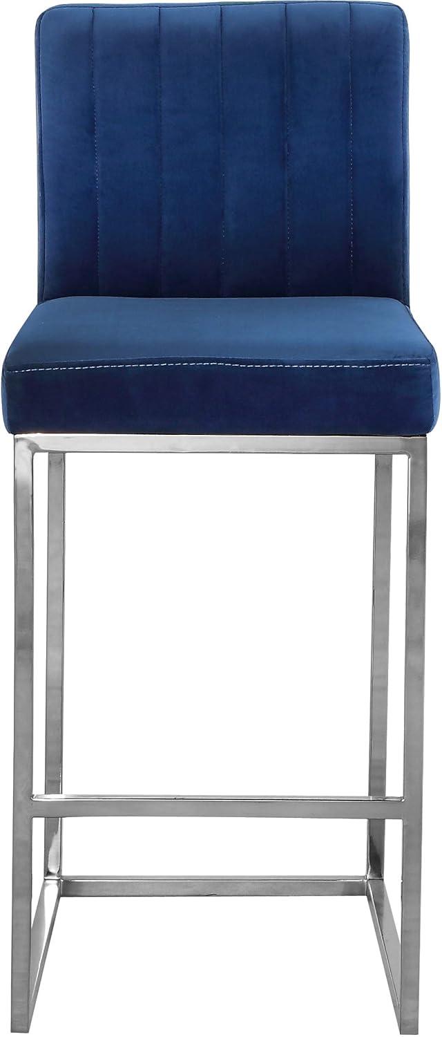 Meridian Furniture Giselle 26"H Velvet Counter Stool in Navy