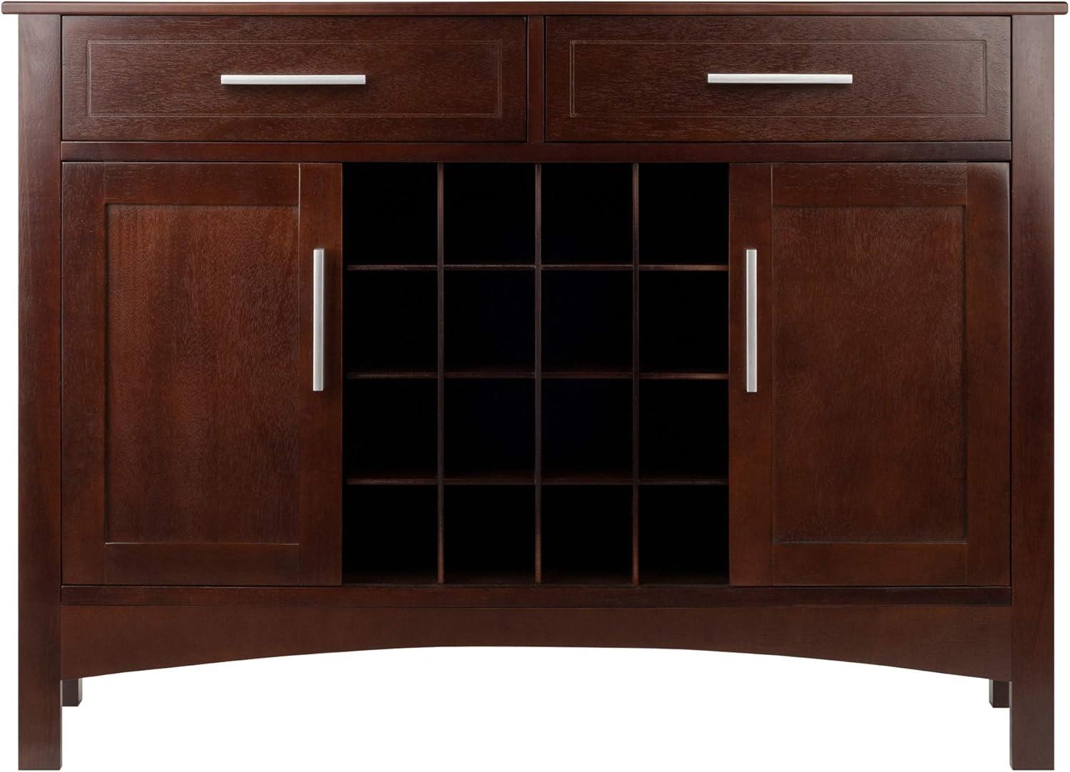 Winsome Transitional Cappuccino Brown Wood Buffet Sideboard