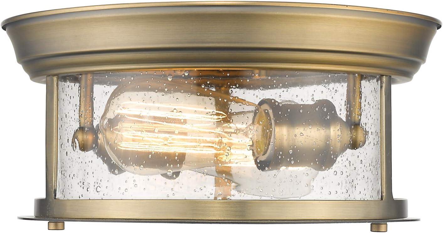 Sonna 11" Brushed Nickel Flush Mount Light with Clear Glass Shade