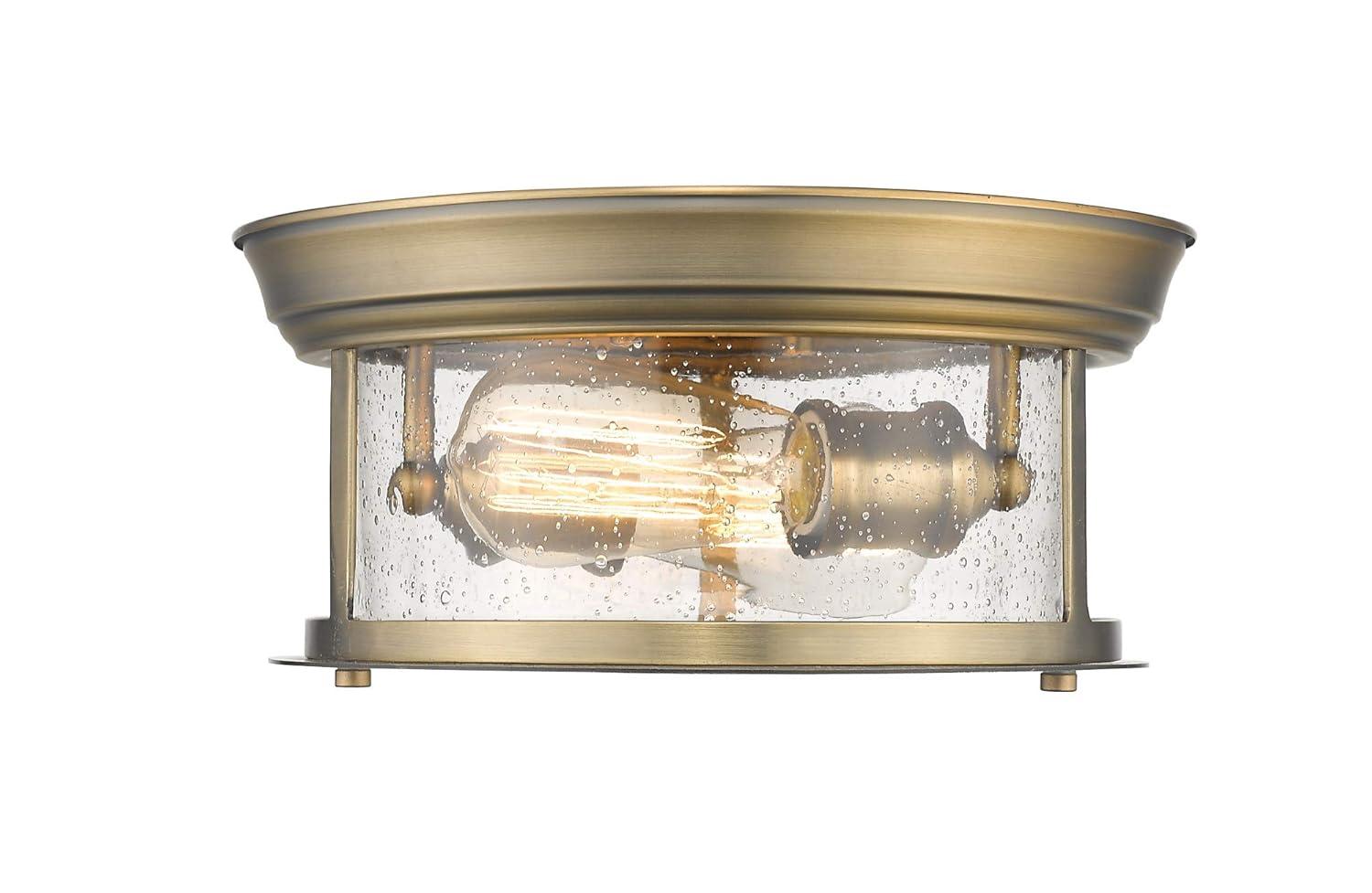 Sonna 11" Brushed Nickel Flush Mount Light with Clear Glass Shade