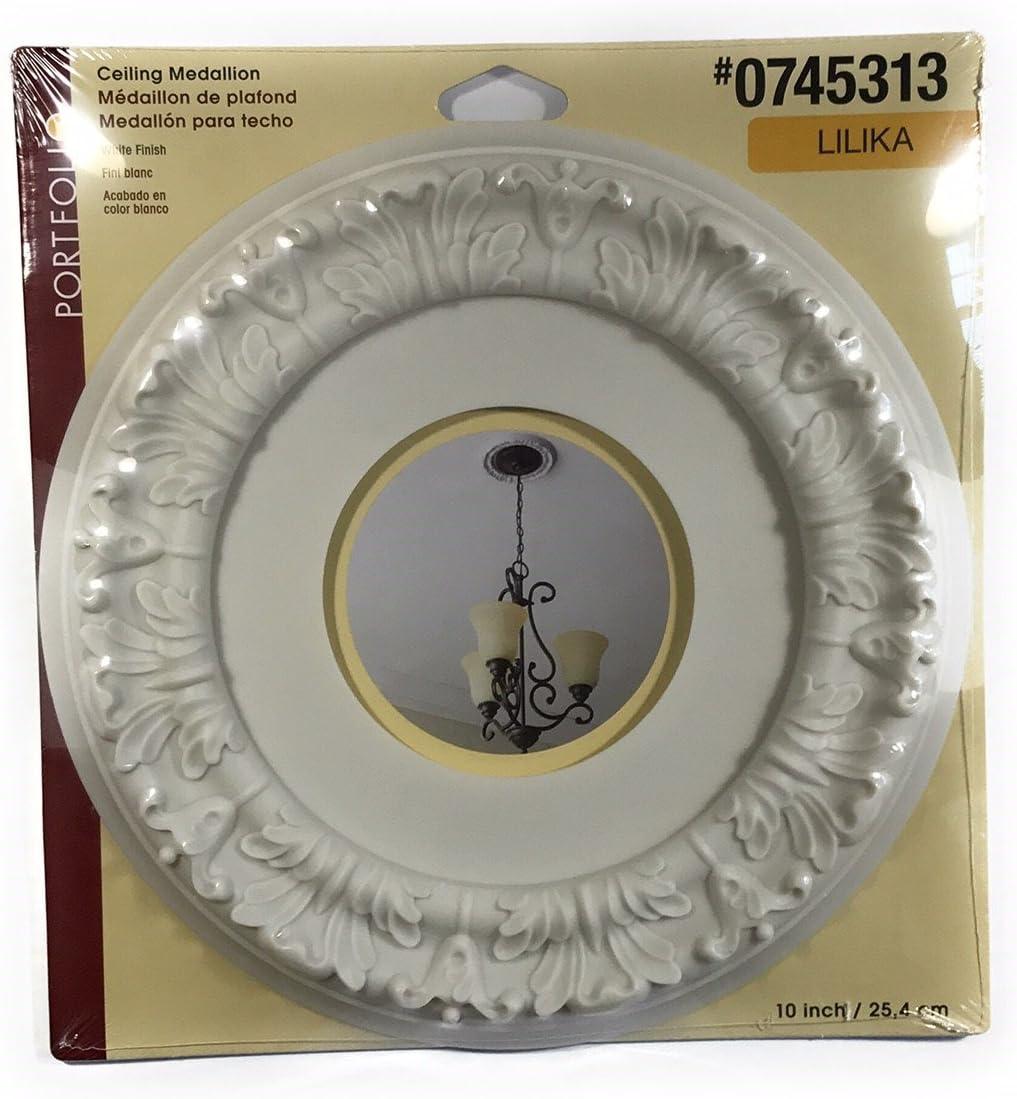 allen + roth 10-Inches W x 10-Inches L Traditional White Composite Whole Ceiling Medallion
