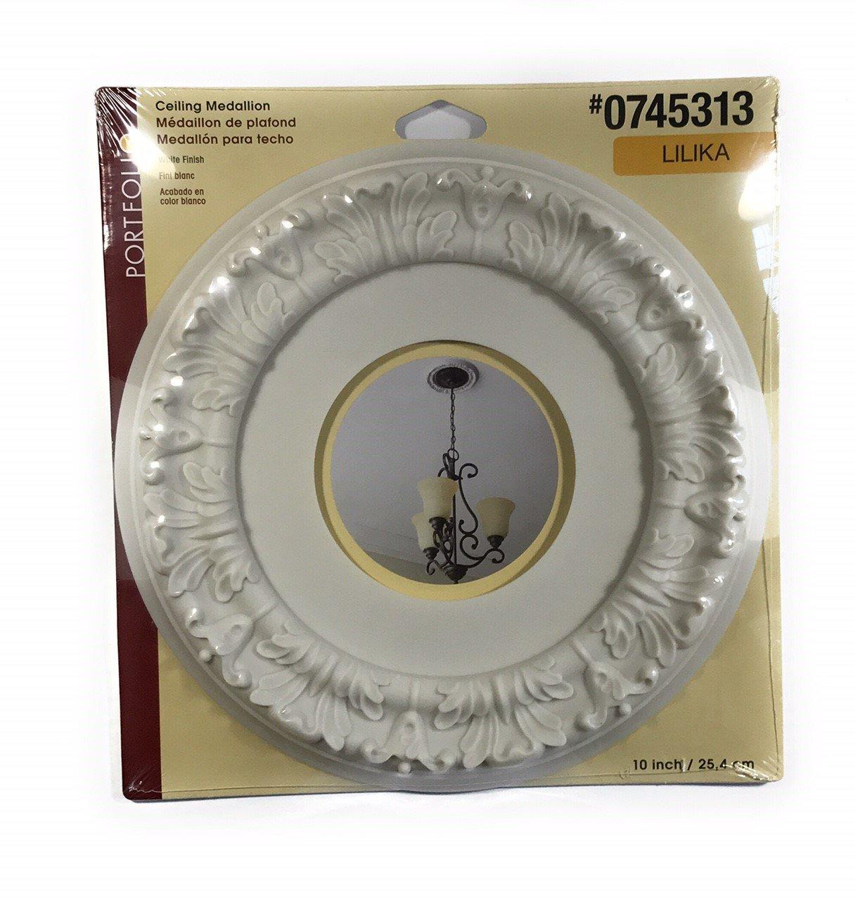 allen + roth 10-Inches W x 10-Inches L Traditional White Composite Whole Ceiling Medallion