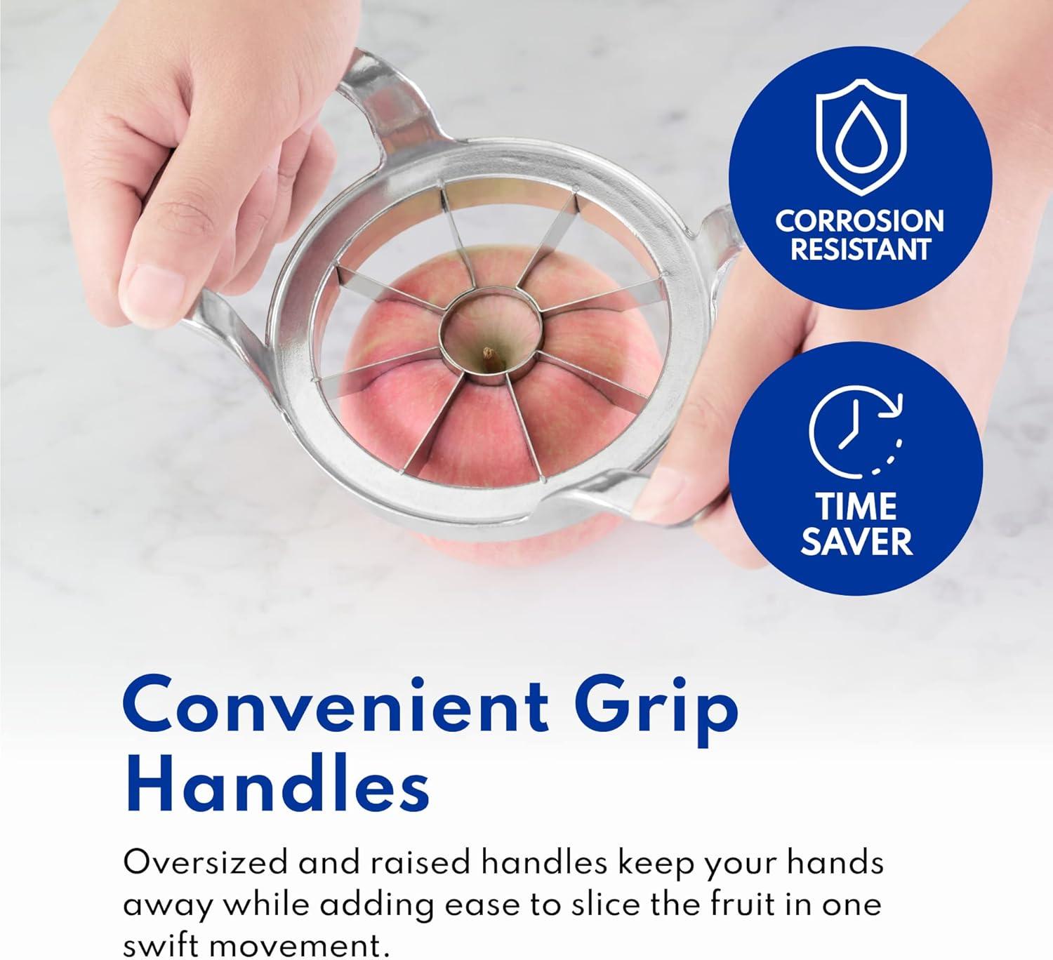 Stainless Steel Apple Corer and Divider with Oversized Handles