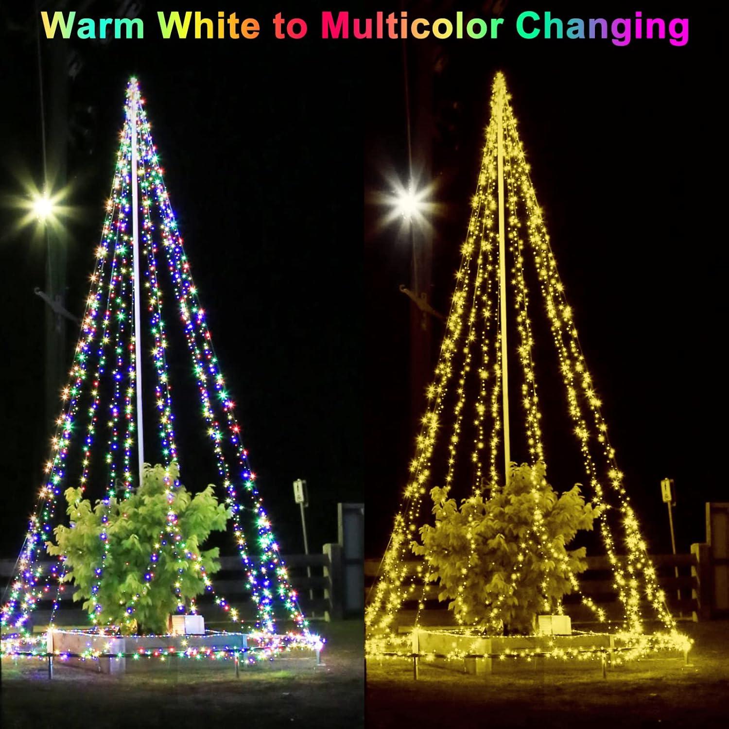 Decute 500LED 164FT Christmas Tree String Lights Green Wire Dimmable with Remote Control, UL Listed Plug in Fairy Starry Lights Decorative for Christmas Tree Party Wedding Indoor Outdoor Warm White