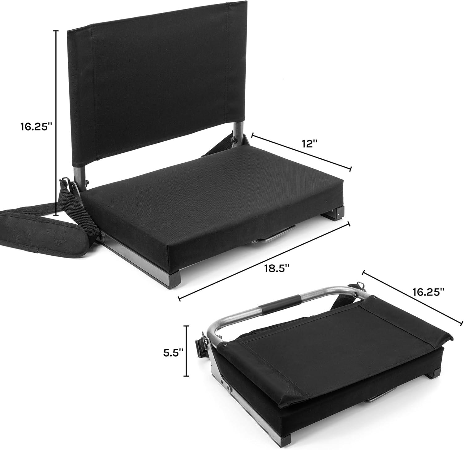 Cascade Mountain Tech Ultra-Padded Stadium Seat for Bleachers, Grey