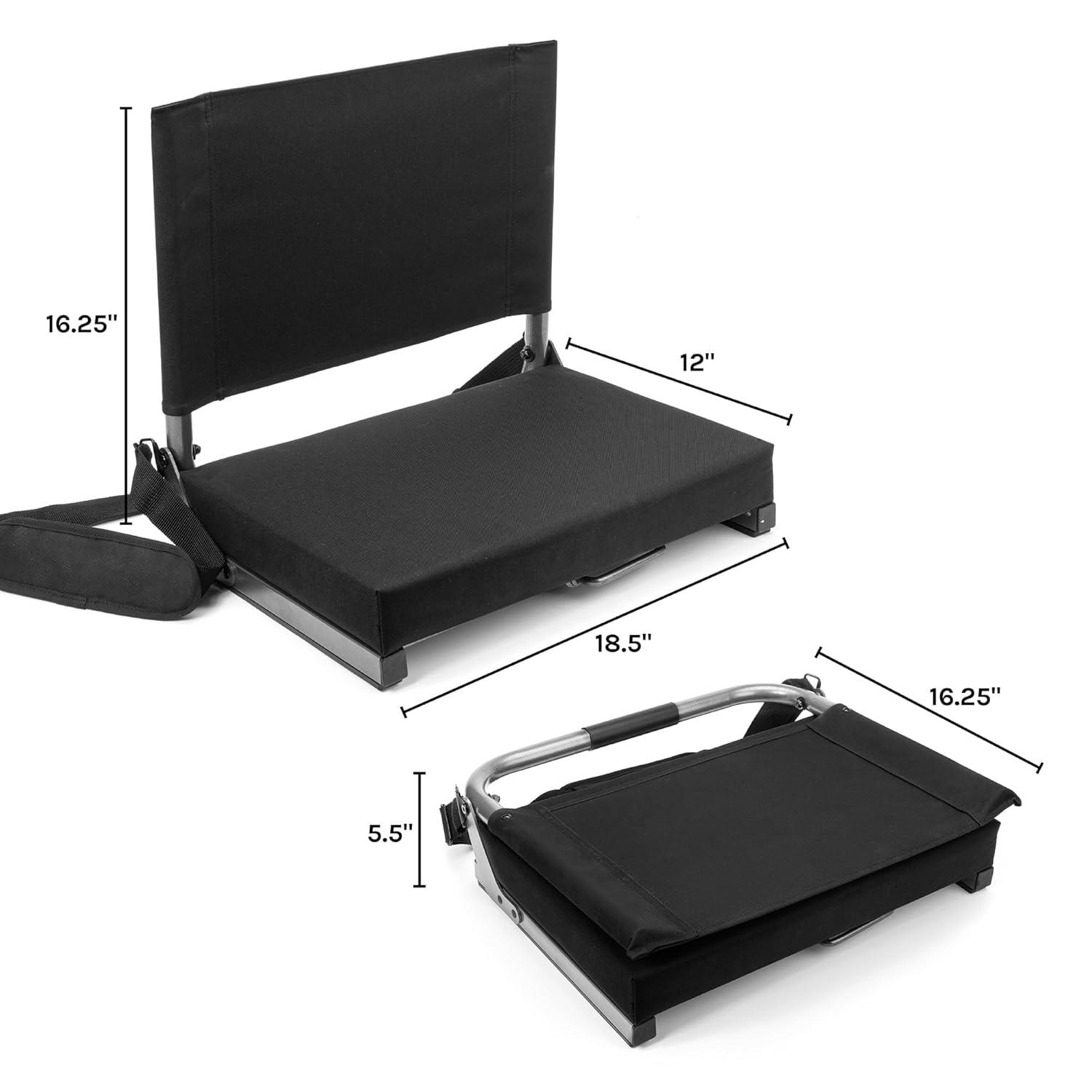 Cascade Mountain Tech Ultra-Padded Stadium Seat for Bleachers, Grey