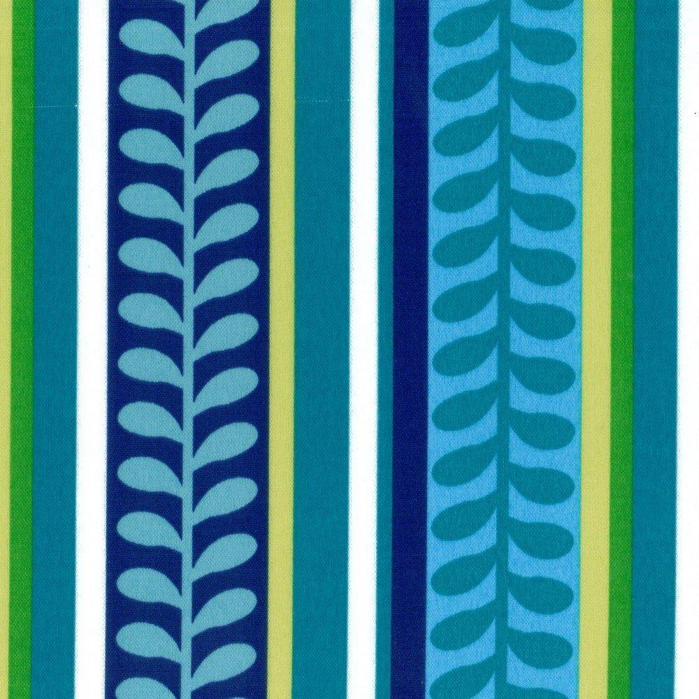 Azure Blue and Green Polyester Outdoor Chair Cushion