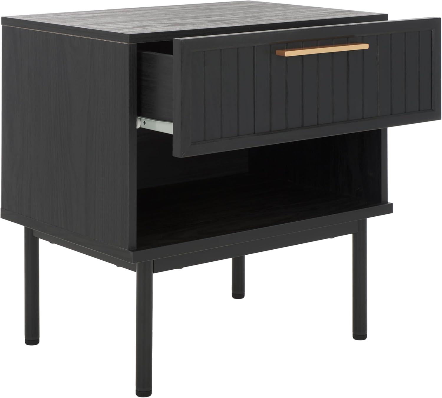 Axelle 1 Drawer Nightstand - NST9607 - Black/Black - Safavieh