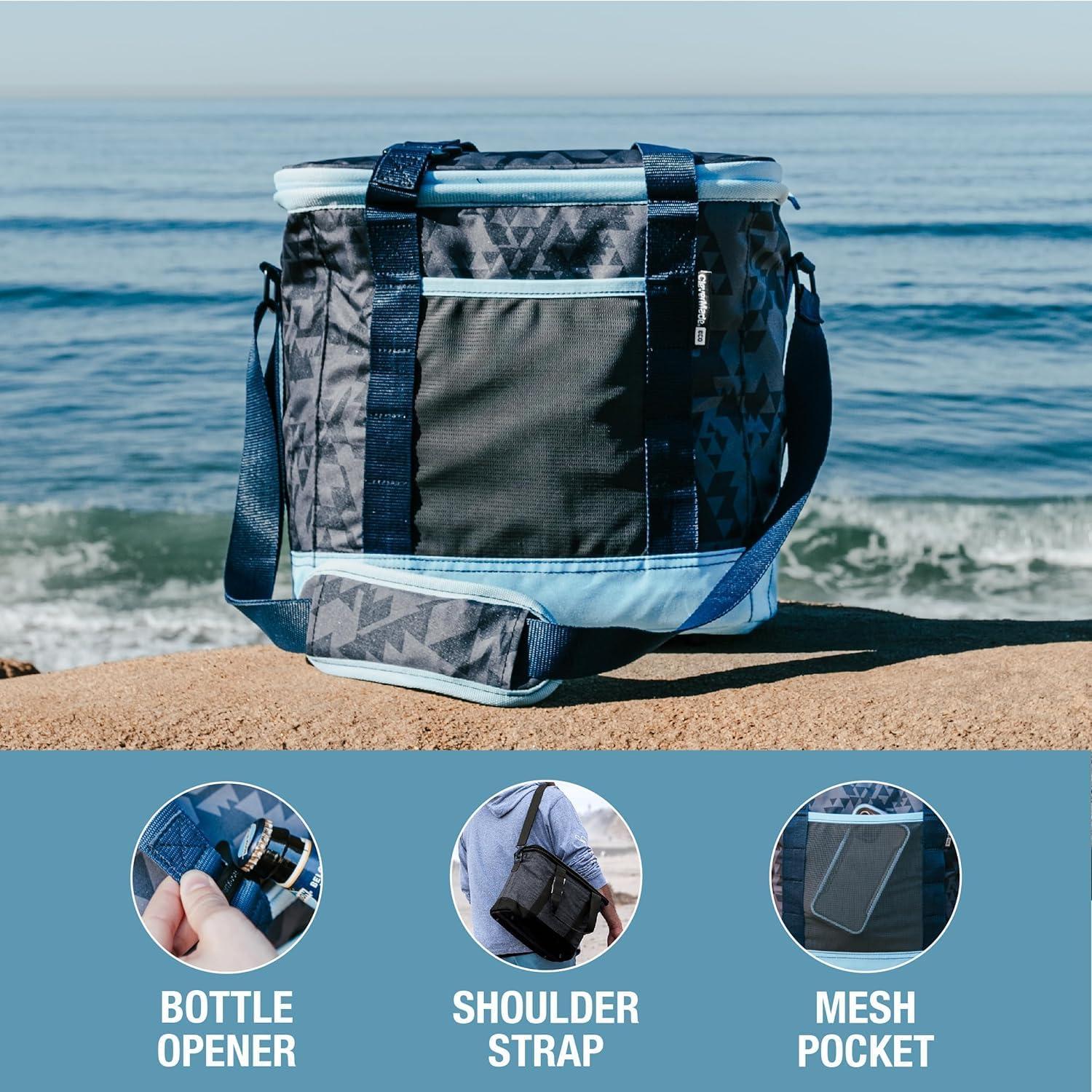 CleverMade Tahoe 21qt Collapsible Cooler with Shoulder Strap and Bottle Opener