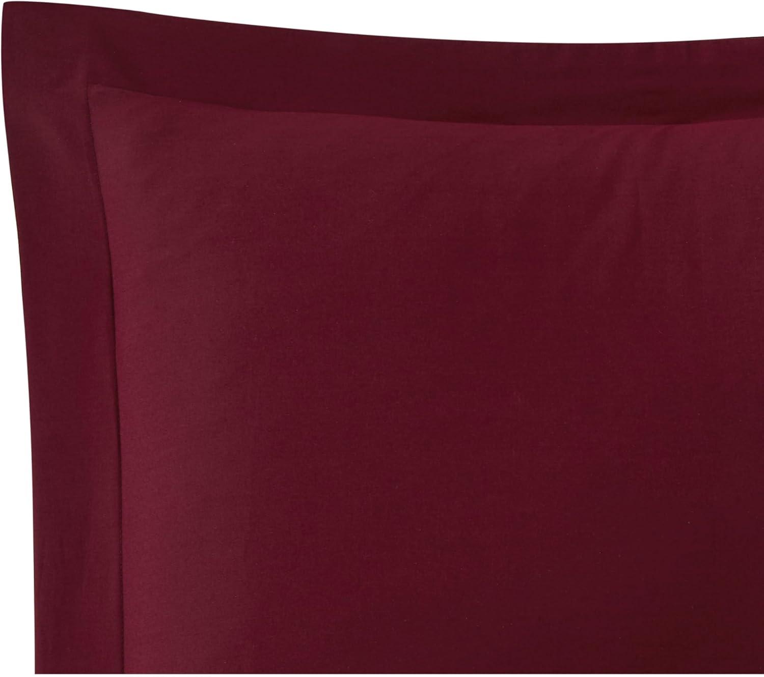 3pc King Classic Cotton Duvet Set Burgundy - Brooklyn Loom: OEKO-TEX Certified, Includes 2 Shams, Hidden Button Closure