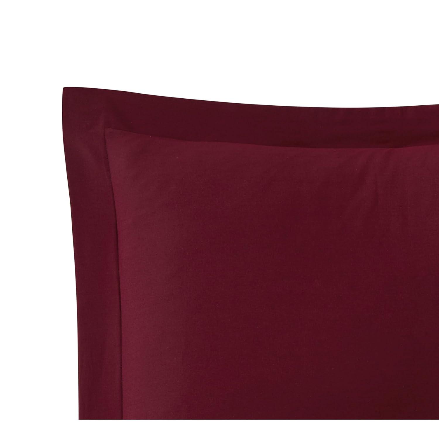 3pc King Classic Cotton Duvet Set Burgundy - Brooklyn Loom: OEKO-TEX Certified, Includes 2 Shams, Hidden Button Closure