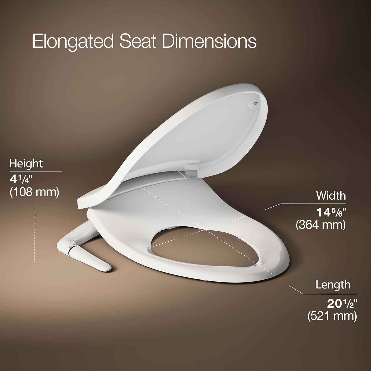 PureWash M250 Elongated Bidet Toliet Seat, Manual Non-Electric Bidets for Existing Toilets