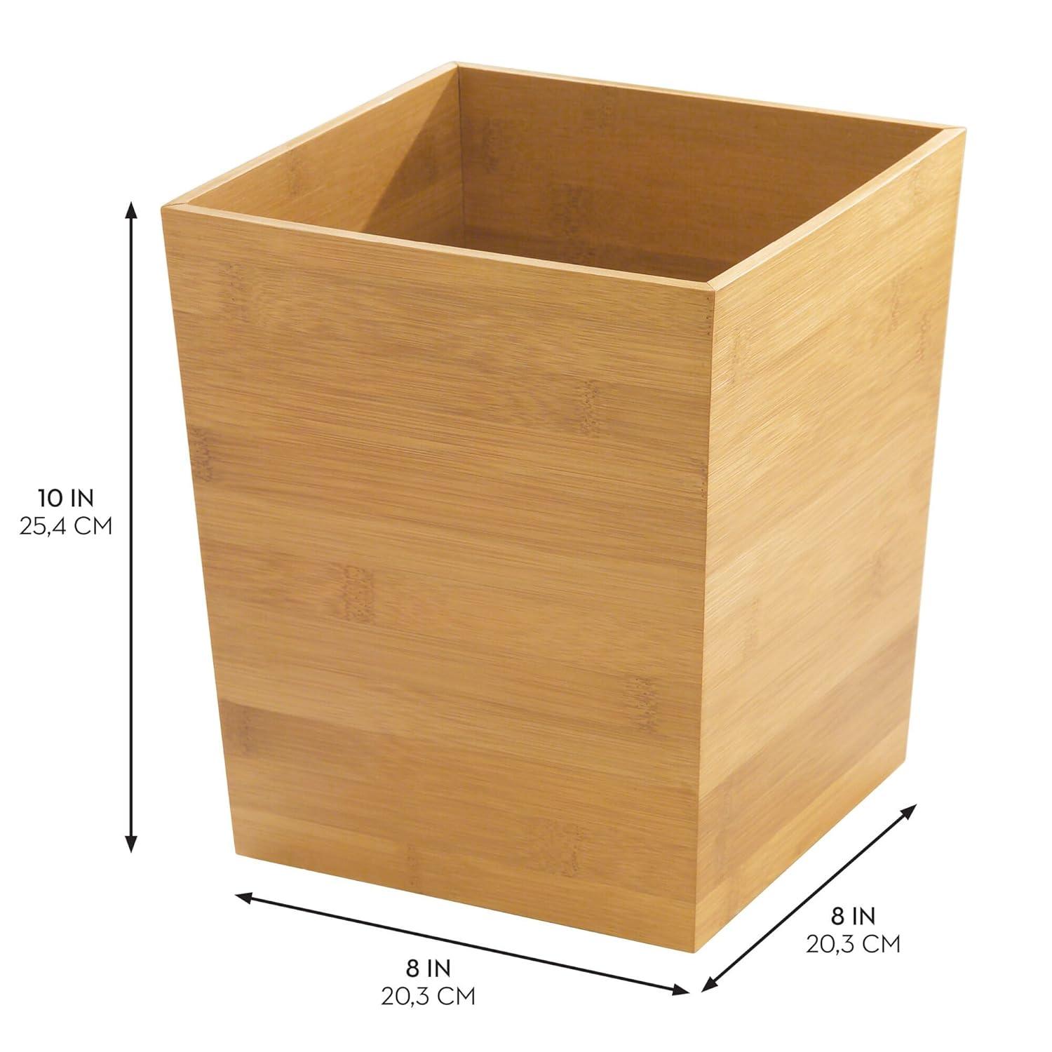 iDesign iDesign Set of 2 Small Bamboo Bathroom Trash Can - Natural (Set of 2)