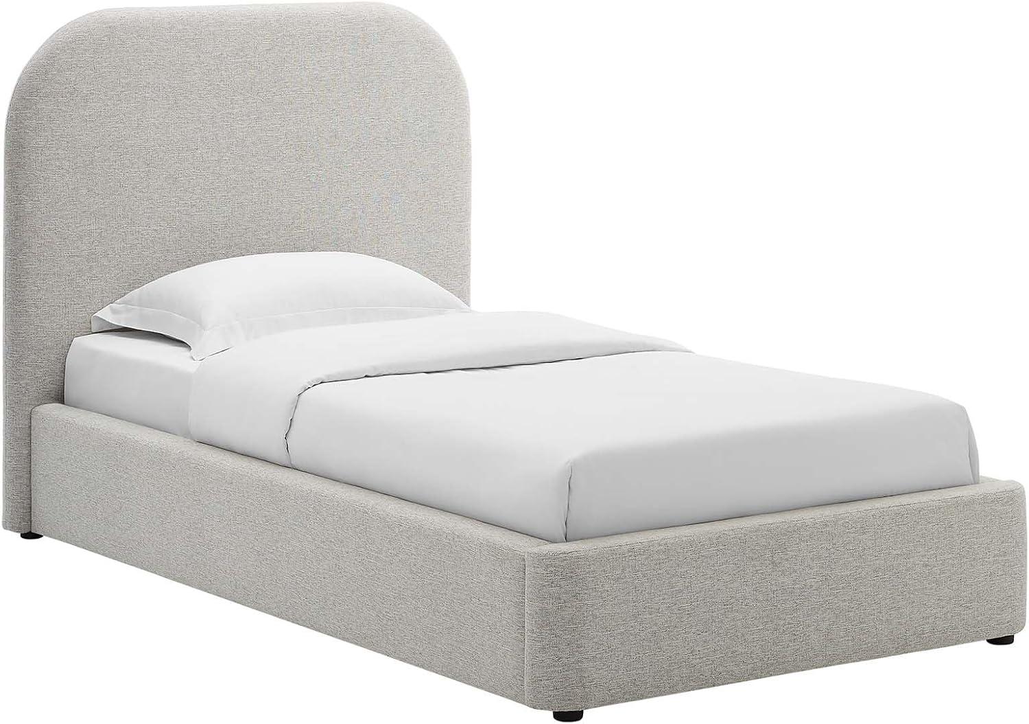 Keynote Upholstered Fabric Curved Platform Bed