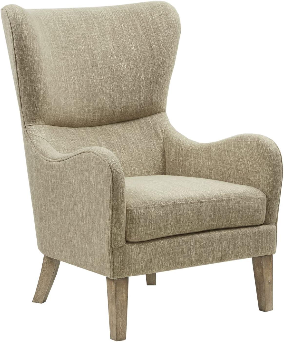 Aria Swoop Upholstered Wing Chair Taupe