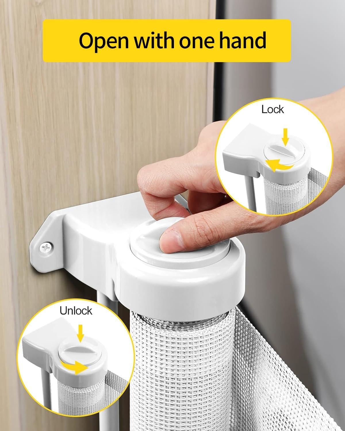 Tucker Murphy Pet™ 168 Inch Extra Wide Retractable Baby Gate,mesh Large Baby Gate Or Mesh Pet Dog Gate, Opening Wide Extra Long Child Safety Gate For Indoor, Outdoor, Stairs, Deck(33"x168")