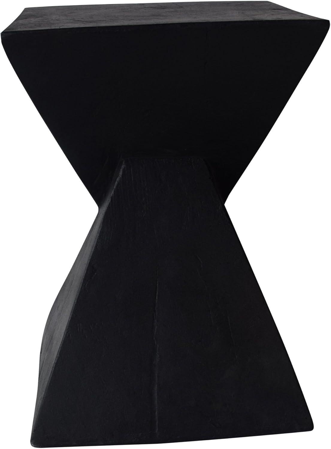 Katie Outdoor Lightweight Concrete Accent Table, Black
