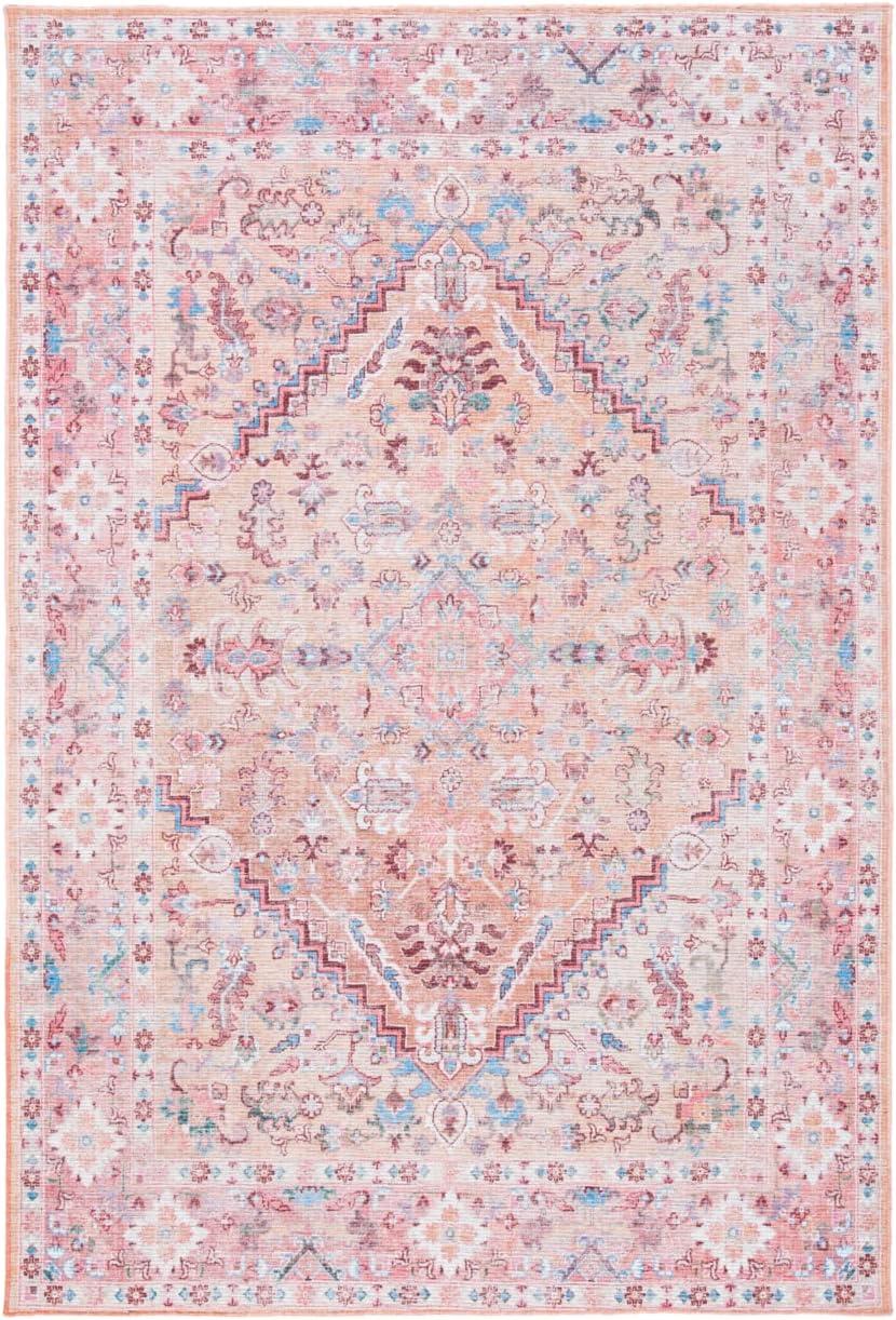 Serapi SEP515 Power Loomed Machine Washable Area Rug - Beige/Pink - 4'x6' - Safavieh.