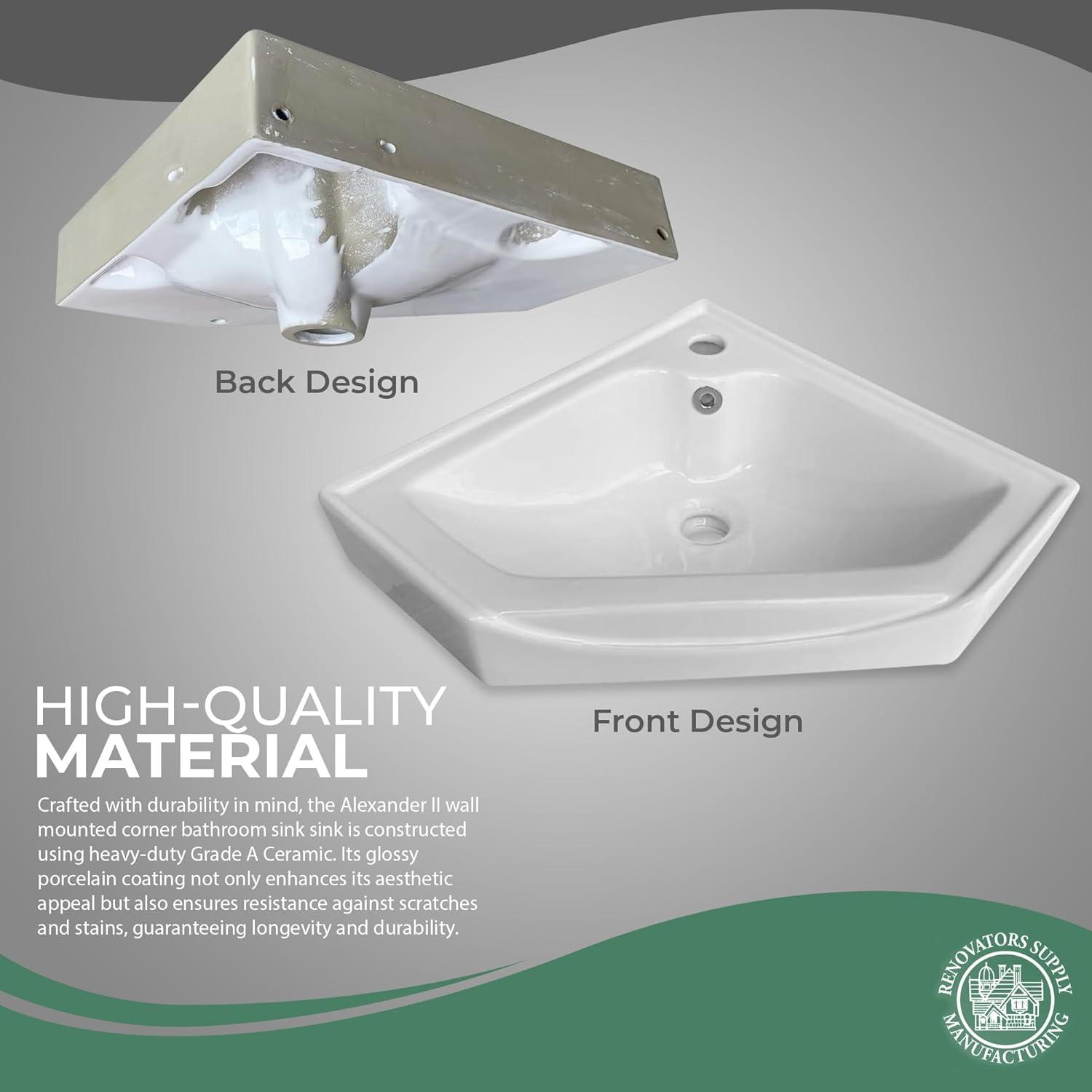 The Renovators Supply Inc. 17'' Gloss Vitreous China Specialty Bathroom Sink with Overflow