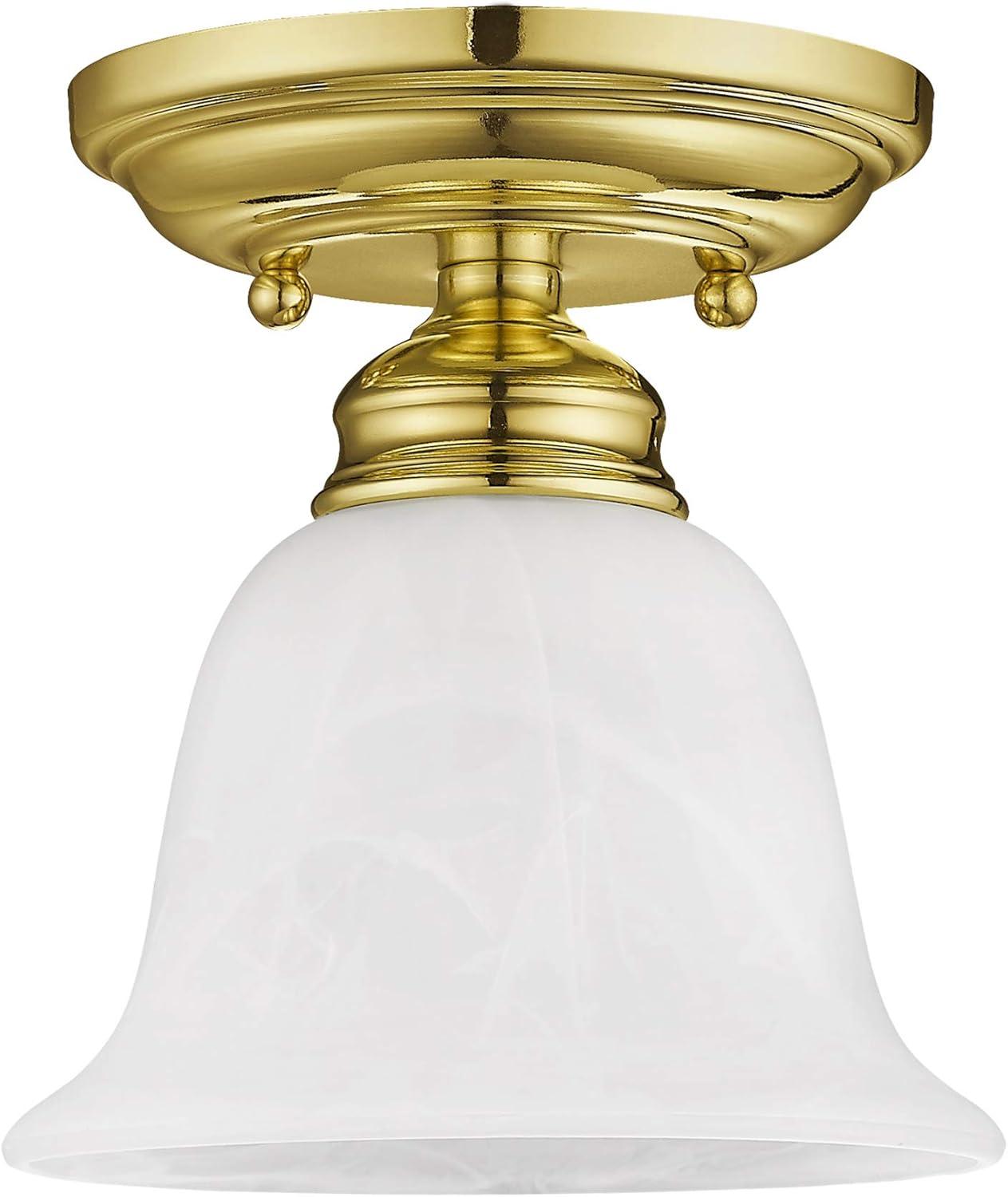 Livex Lighting Essex 1 - Light Flush Mount in  Polished Brass