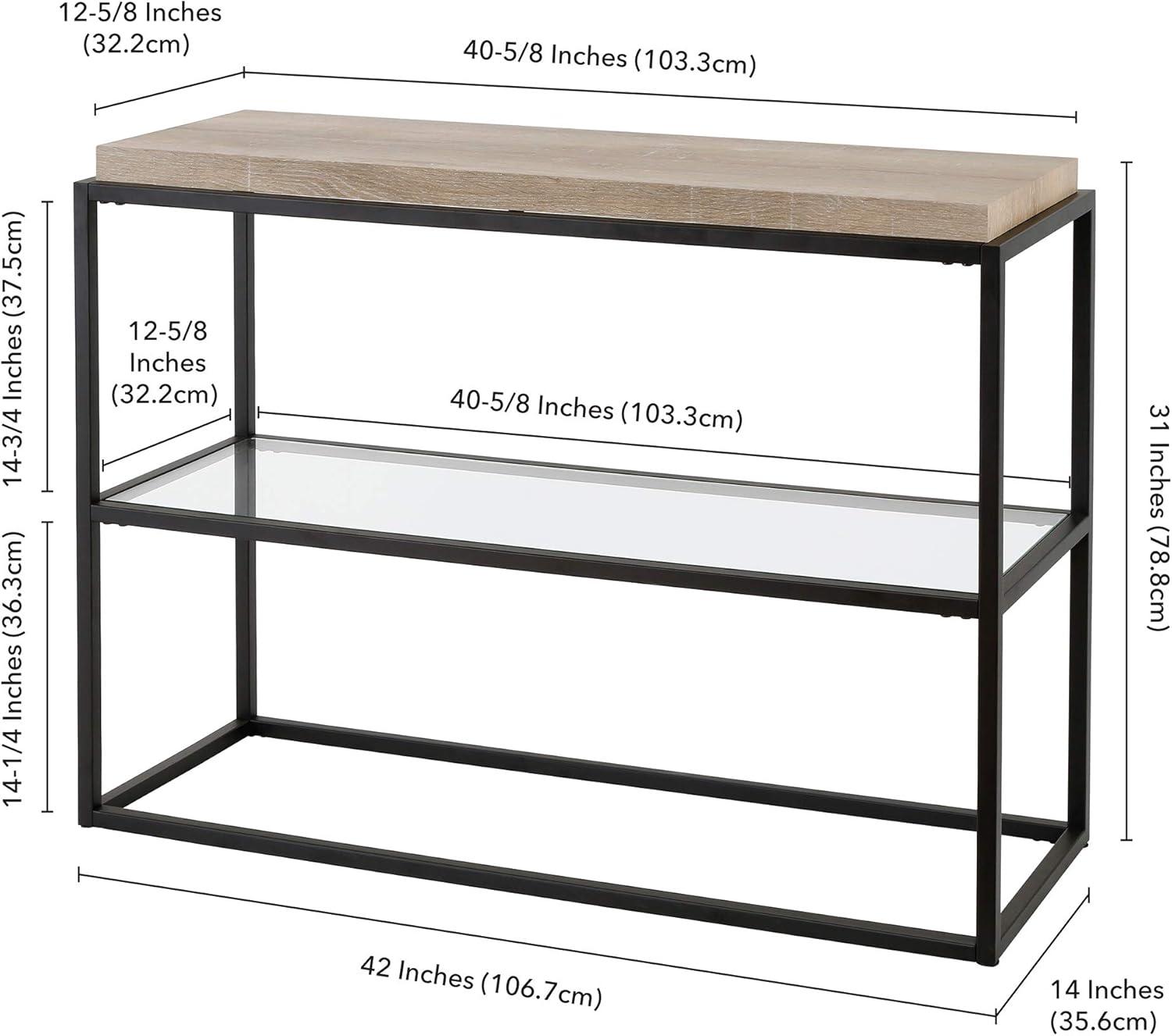 Wooden Console Table in Black - Henn&Hart