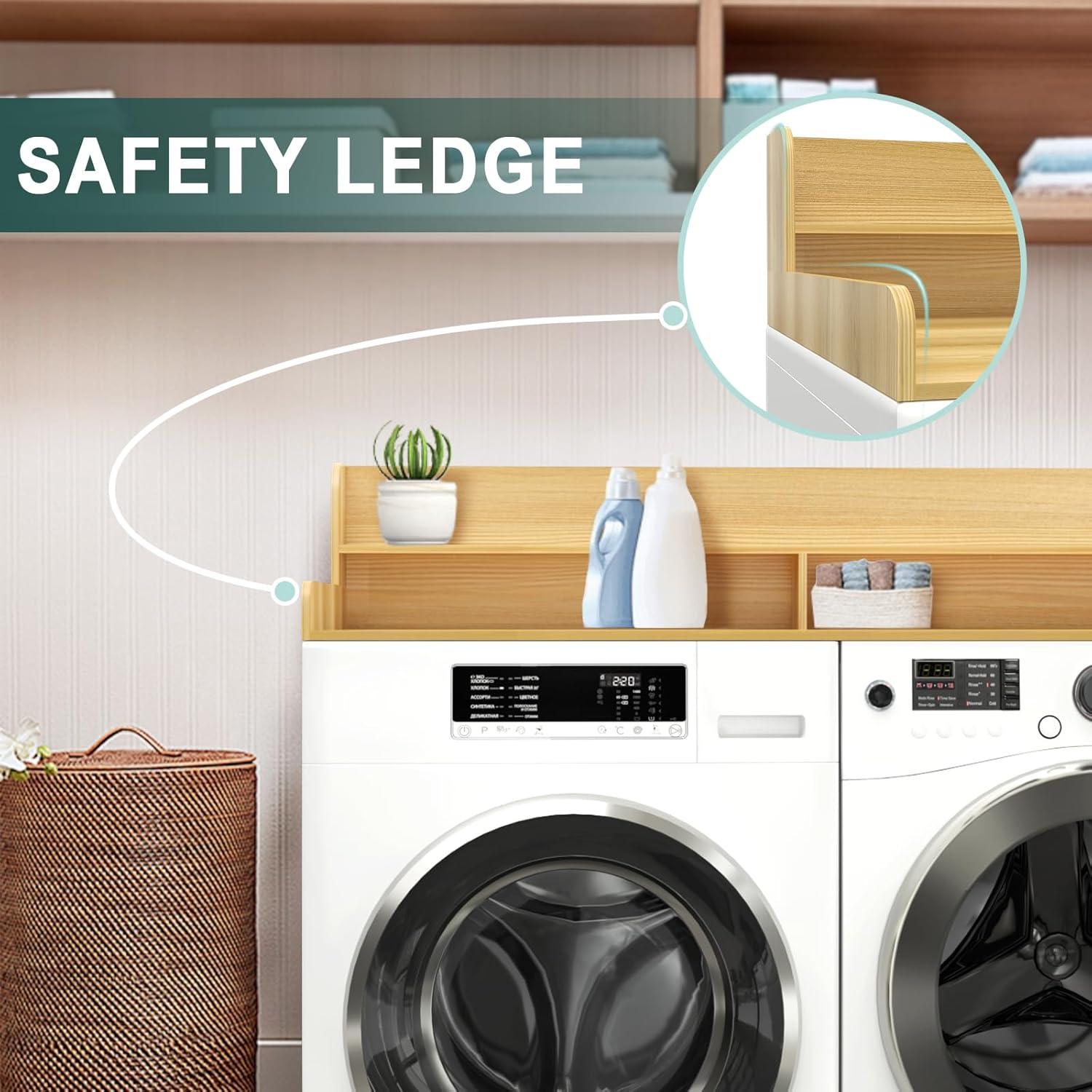 GDLF GDLF Washer Dryer Countertop Laundry Countertop with Washer Dryer Shelf,Natural Wood Color