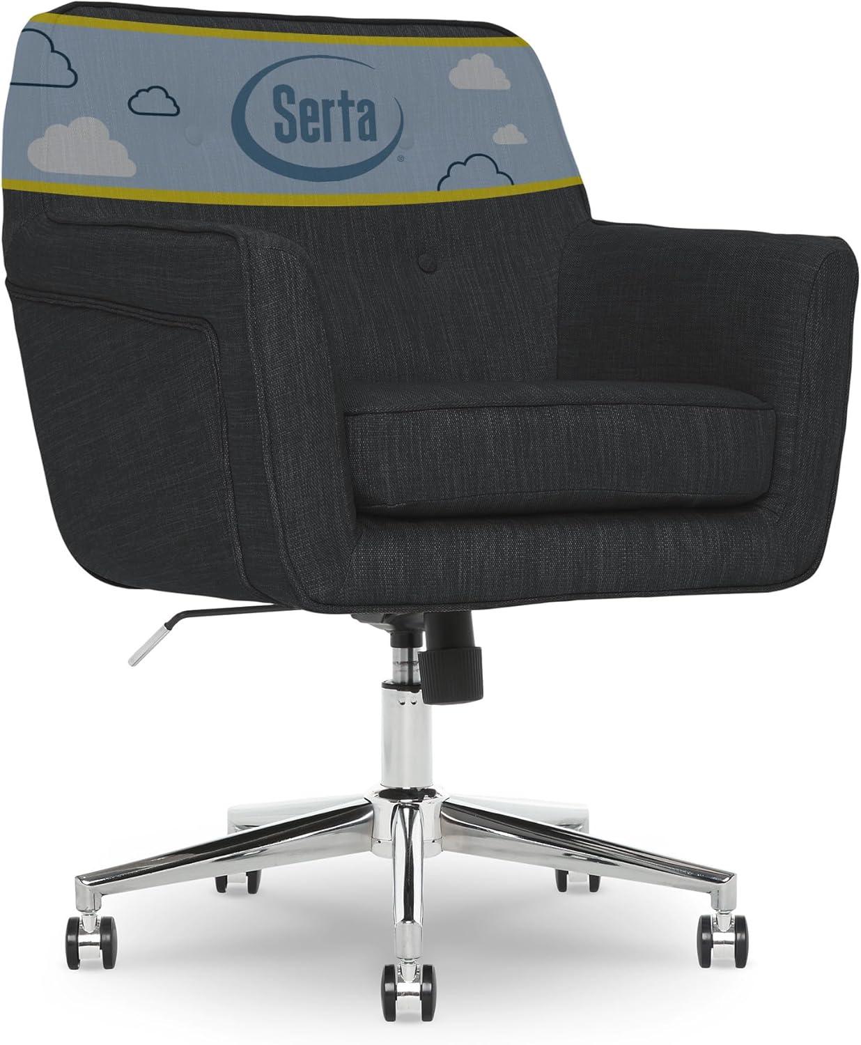 Style Ashland Home Office Chair Dark Gray - Serta: Mid-Century, Adjustable, Swivel, Ergonomic Design