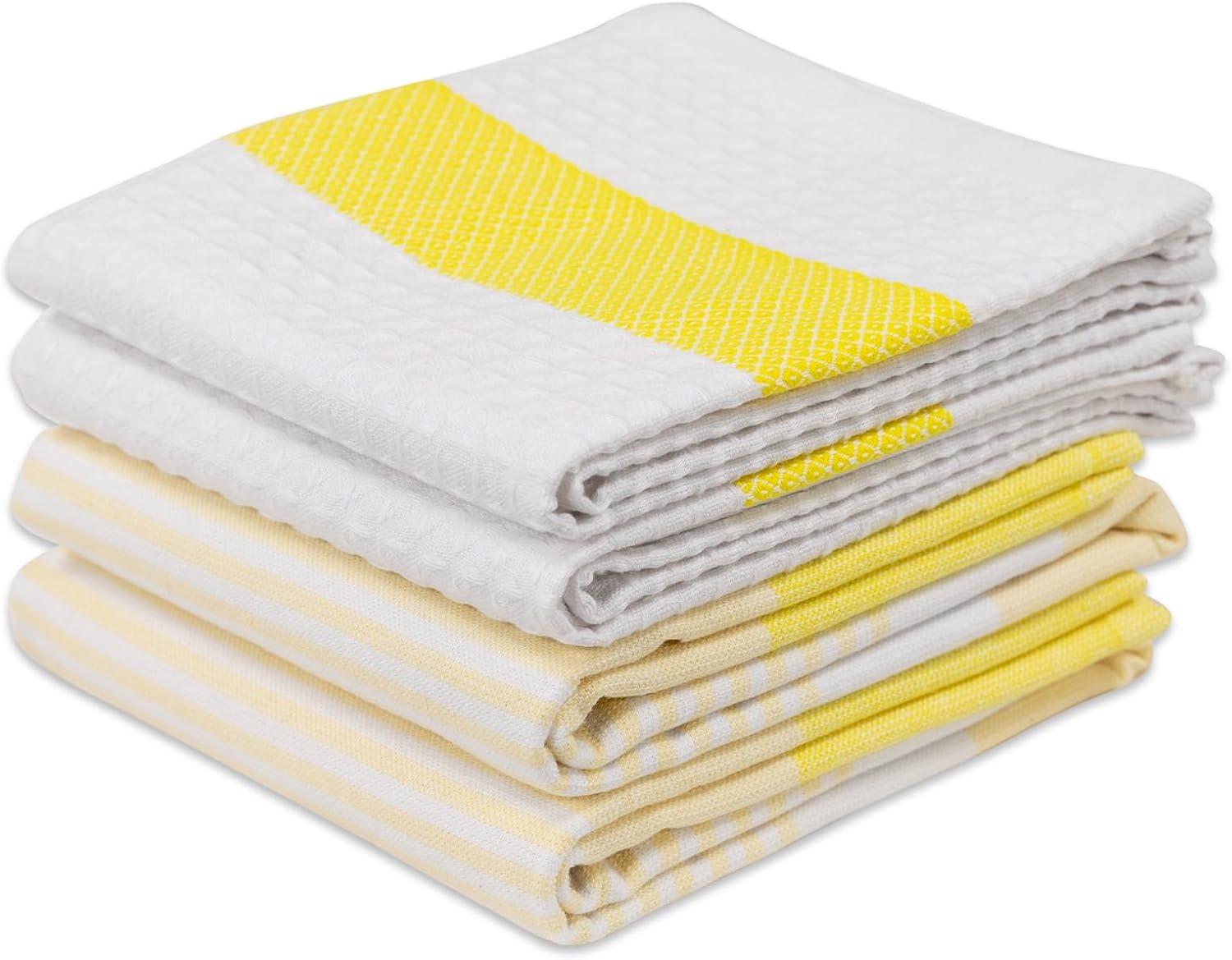 KAF Home Madison Set of 4 Absorbent, Durable and Soft Kitchen Towels |- 18" x 28"