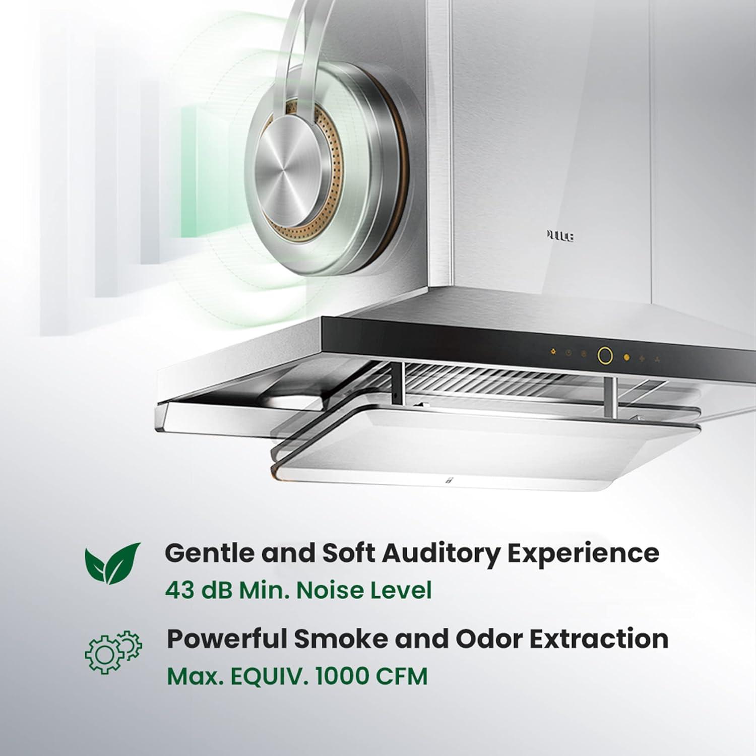 FOTILE Stainless Steel 1000 CFM Ducted (Vented) Range Hood with Baffle Filter