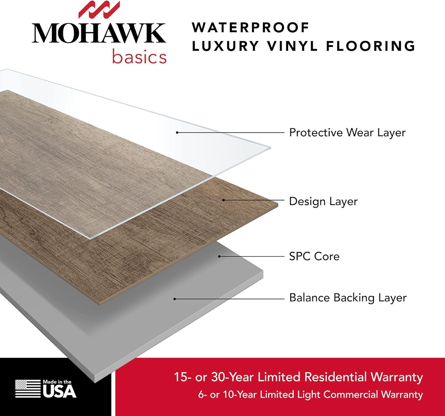 Mohawk Basics 7.5" x 52" x 2.5mm Vinyl Plank Flooring