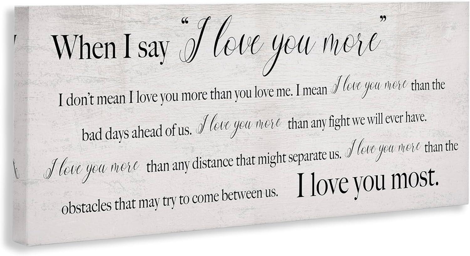 Stupell Industries I Love You Most Sentiments Storybook Typography Inspirational Painting Gallery Wrapped Canvas Art Print Wall Art, 17 x 40