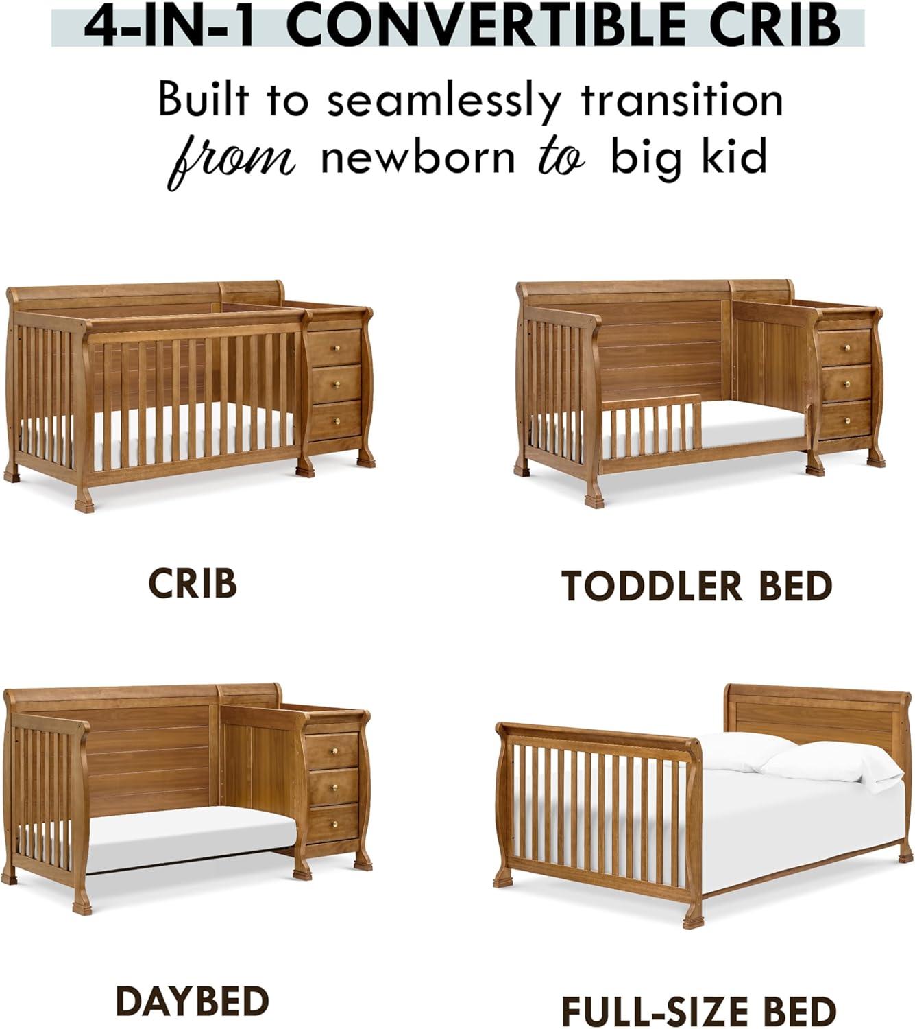 DaVinci Kalani 4-in-1 Convertible Crib & Changer - Chestnut