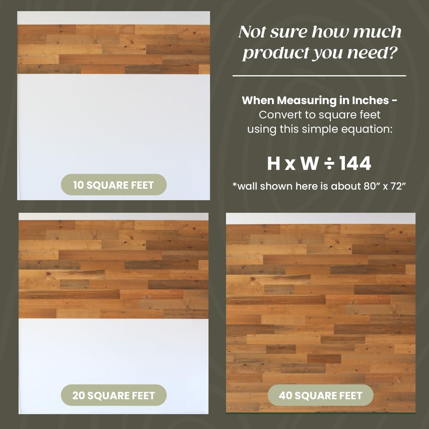 TIMBERCHiC Barnwood Textured Wall Planks - Made in USA, Peel-and-Stick Panels for Interior Decor, DIY Accent Wall Panels, Blackened (4" x 10 Sq Ft)