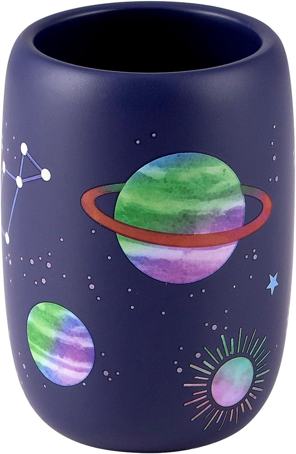 Starry Night Multicolored Plastic 4-Piece Bathroom Accessory Set