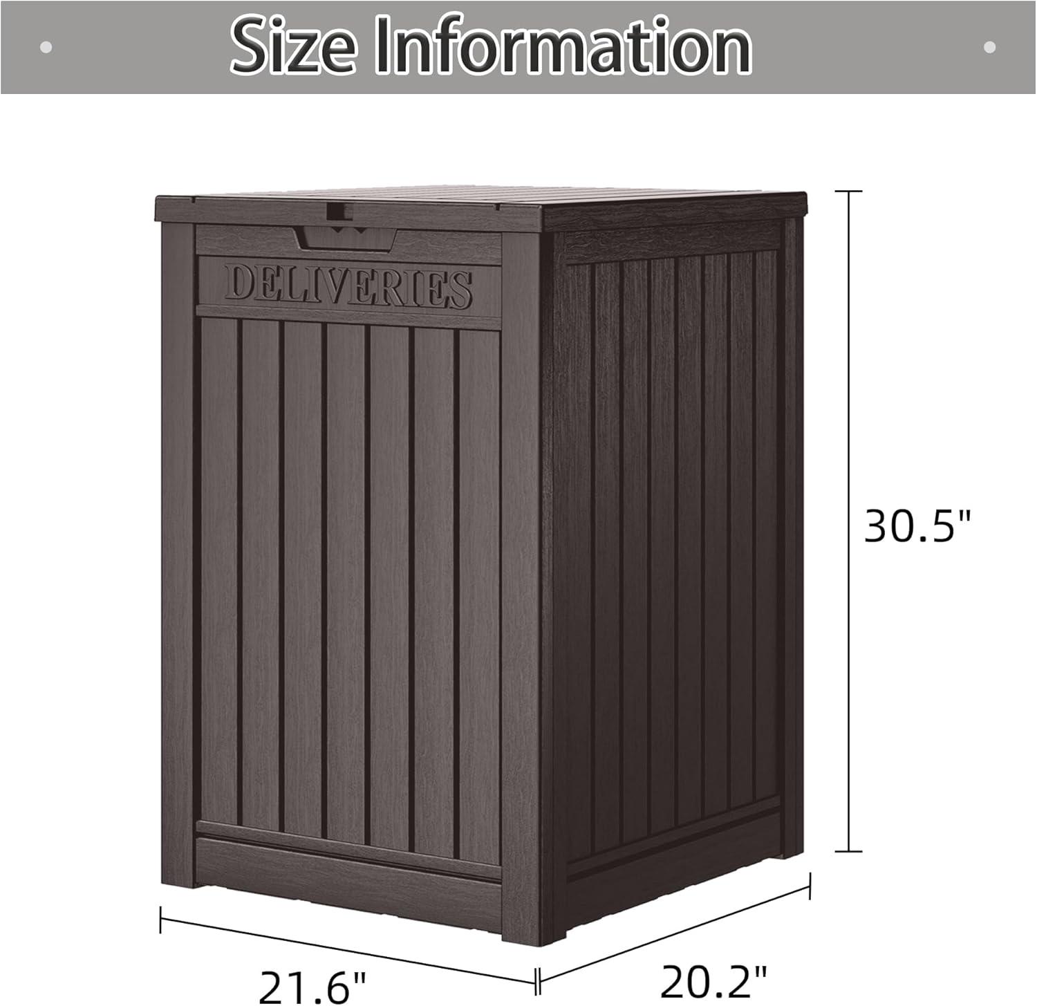 48 Gallon Dark Brown Lockable Resin Deck Box