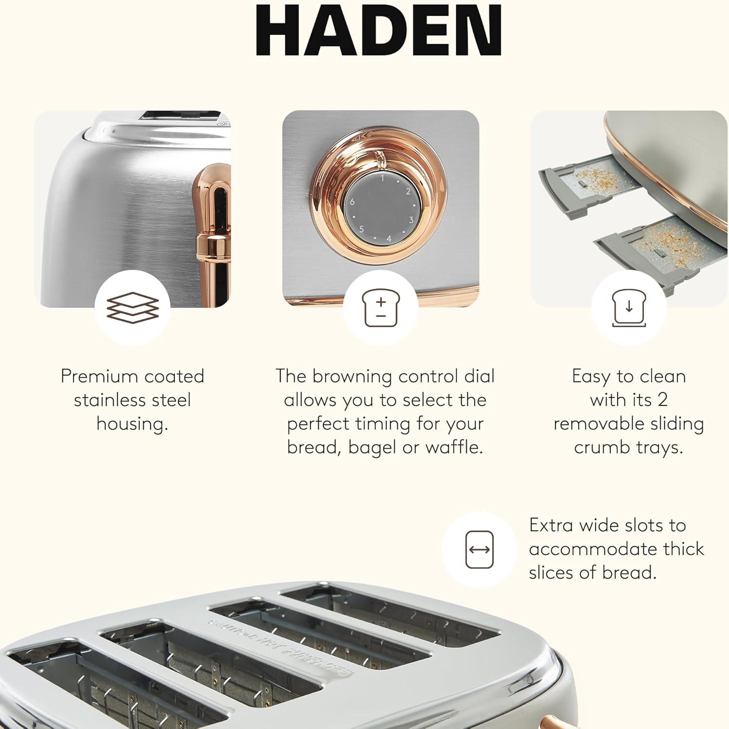 HADEN Heritage 4-Slice Wide Slot Toaster