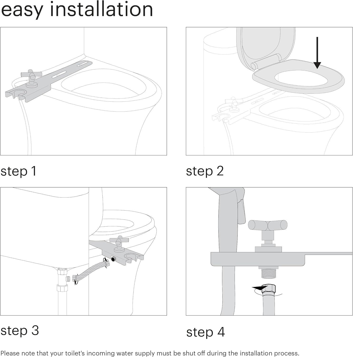 Stainless Steel Hand-Held Bidet Sprayer with Holster and Shut Off