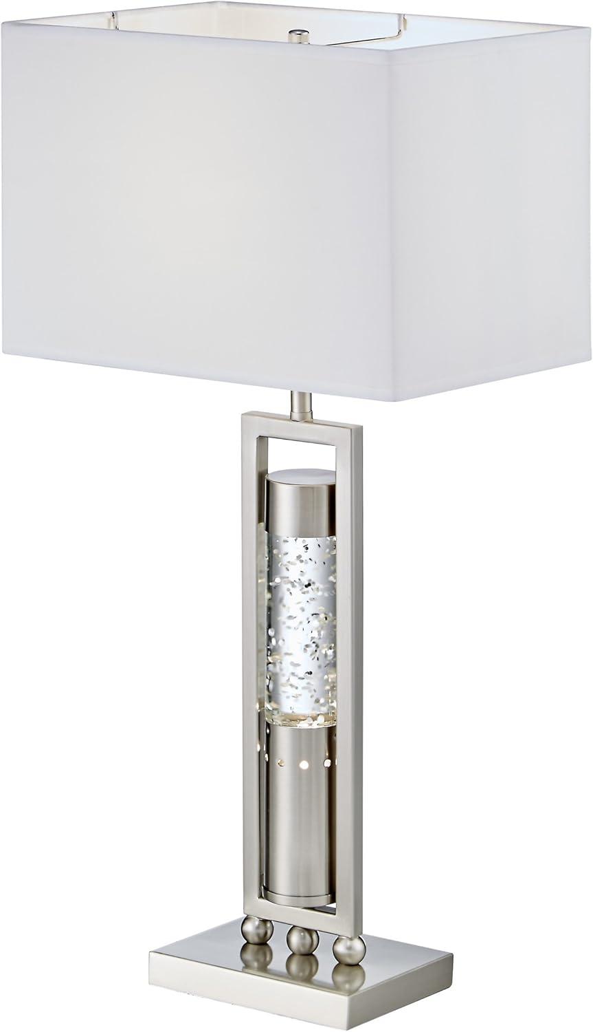 Lexicon Modern Metal Base Table Lamp in Satin Nickel