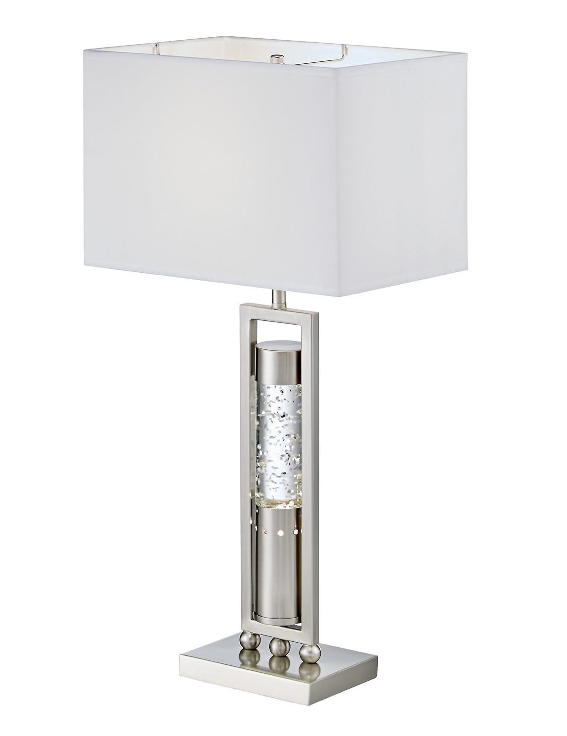 Lexicon Modern Metal Base Table Lamp in Satin Nickel